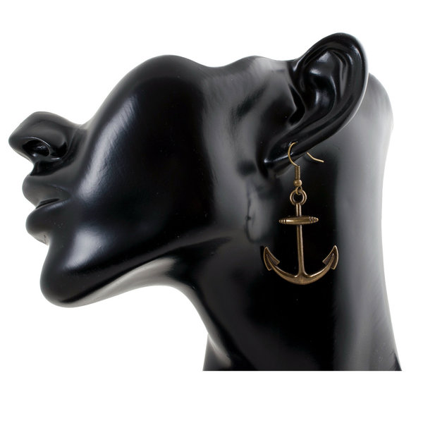 Geralin Gioielli Damen Ohrringe Anker in der Farbe Bronze