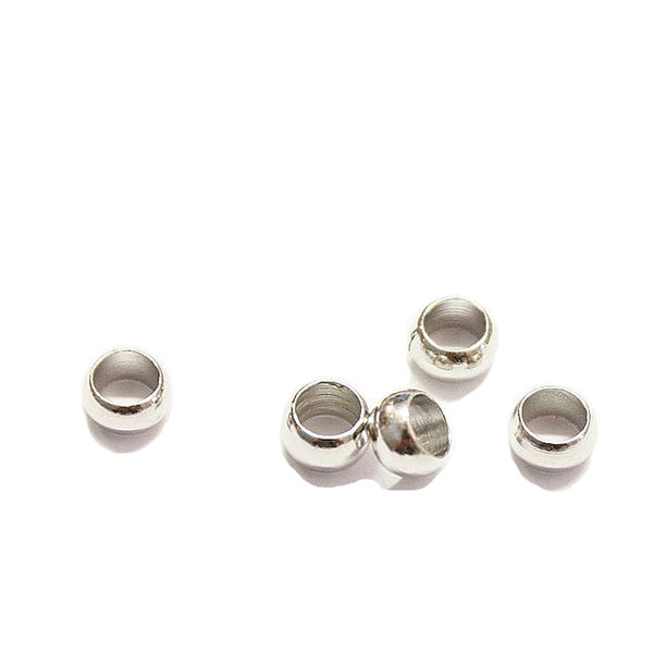 200 Stück Silber Crimps Perlen 2,5mm Quetschperlen Spacer kapseln