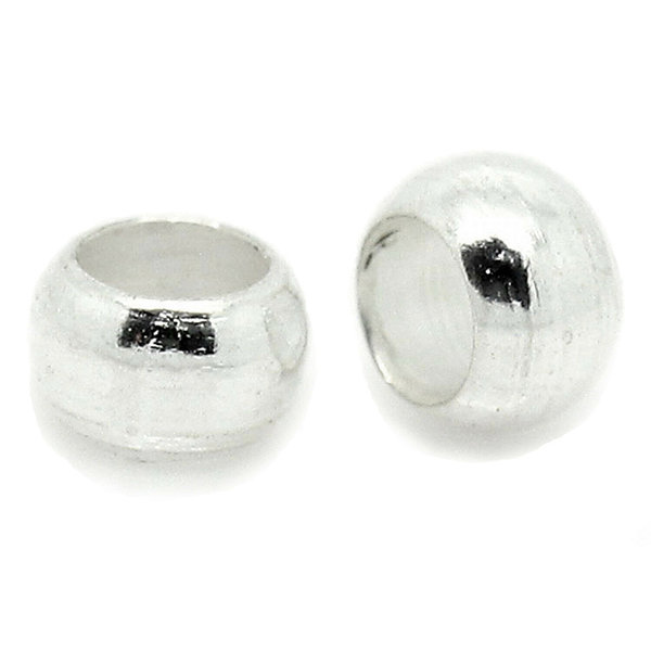 100 Stück Silber Crimps Perlen 2,5mm Quetschperlen Spacer kapseln