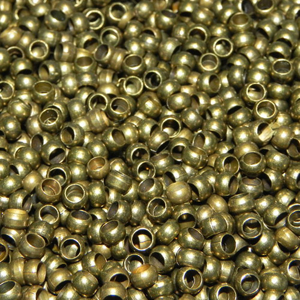 200 Stück Bronze Crimps Perlen 2,5mm Quetschperlen Spacer kapseln