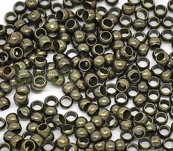 100 Stück Bronze Crimps Perlen 2,5mm Quetschperlen Spacer kapseln