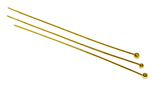 30 Stück Gold Kettelstifte mit Kugel 60x0,5mm Nietstifte Kopfstifte Prismenstifte
