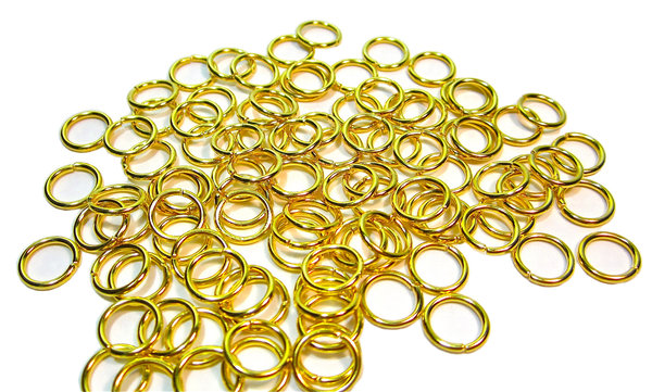 10 Stk Gold Offene Biegeringe 4mm Spaltring Binderinge Federringe Ösen Ringe