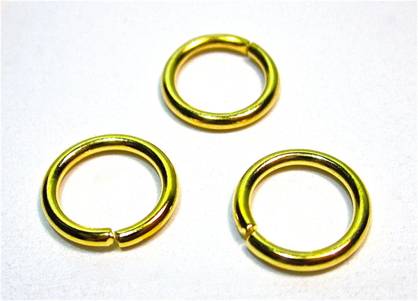 10 Stk Gold Offene Biegeringe 5mm Spaltring Binderinge Federringe Ösen Ringe