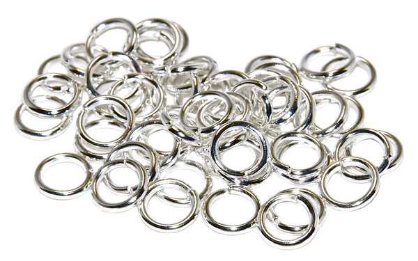 25 Stück Silber Offene Biegeringe 12mm Spaltring Binderinge Federringe Ösen Ringe