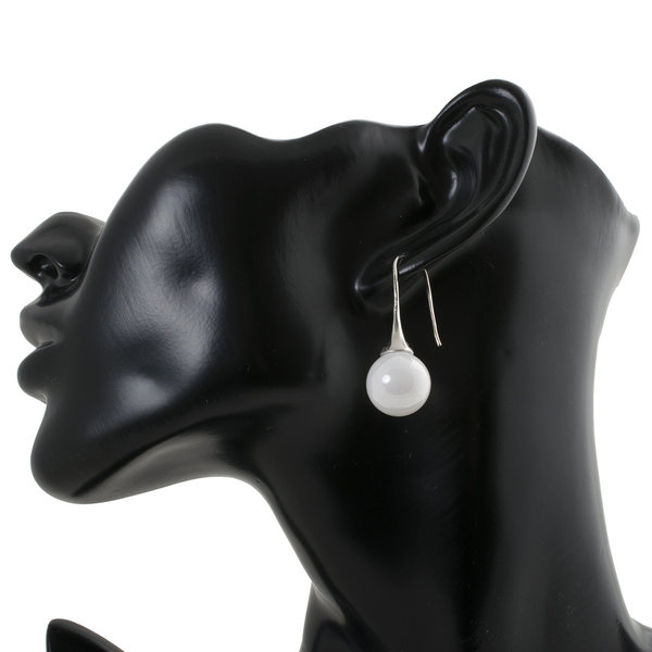Geralin Gioielli Damen Ohrringe in eleganter Tropfenform Silber Weiß