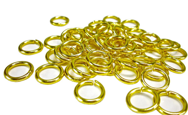 25 Stück Gold Offene Biegeringe 10mm Spaltring Binderinge Federringe Ösen Ringe