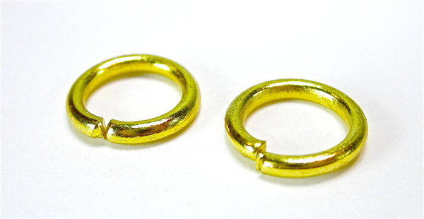10 Stück Gold Offene Biegeringe 10mm Spaltring Binderinge Federringe Ösen Ringe