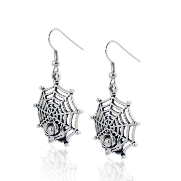 Geralin Gioielli Damen Ohrringe Spinnennetz in der Farbe Silber