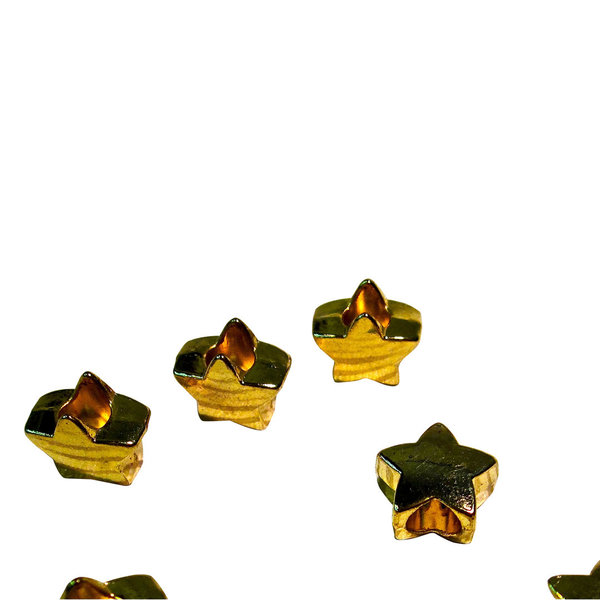 5 Stück Metallperlen Großlochperle Stern in der Farbe Gold 11,5 x 11,5mm Geralin Gioielli
