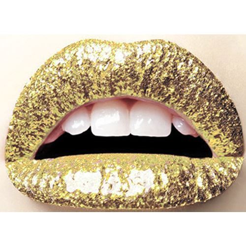 Lippen Tattoo Aufkleber Sticker dermatologisch getestet Glitter Gold Geralin Gioielli