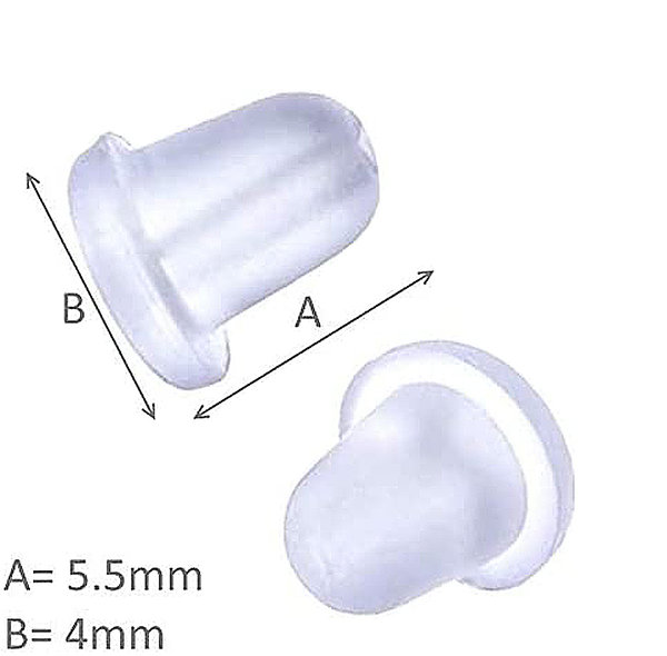 5 Stück Klar Gummi Ohrring Ohrstopper Ohrgummi Stopper